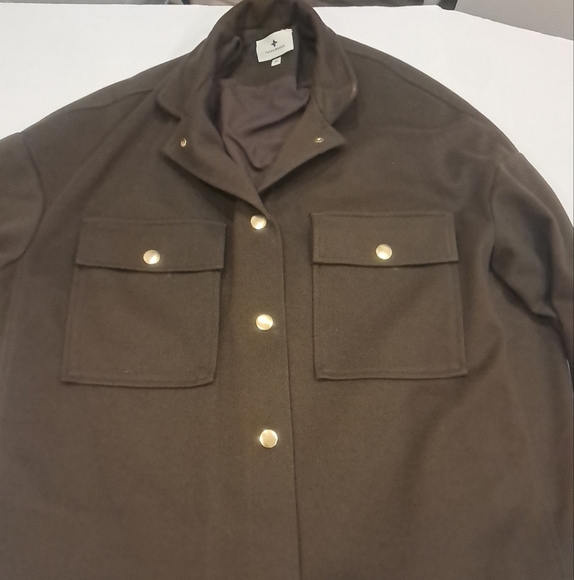 Tuckernuck Marant Shirt Jacket Brown Gold Buttons Sz XL - Picture 1 of 6